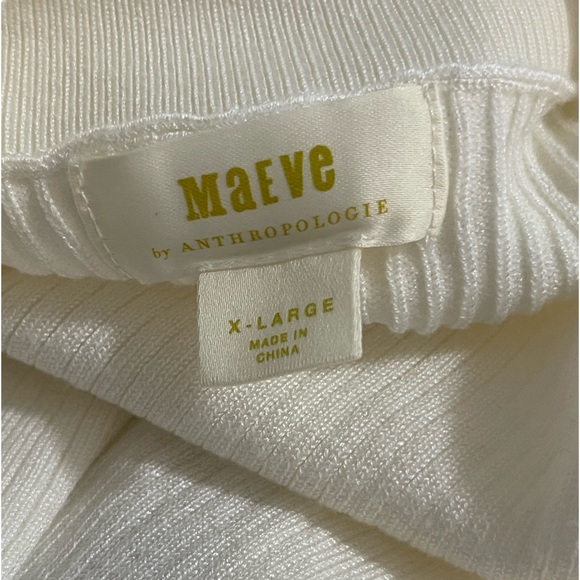 Anthropologie Mock Neck Balloon Long Sleeved Ivory Sweater NWT Size L - Picture 6 of 15